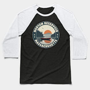 Norton Reservoir Massachusetts Sunset Baseball T-Shirt